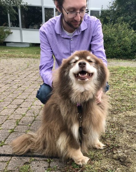 I am petting Sissi the Conference Dog! Photo credit: Emily McWilliams